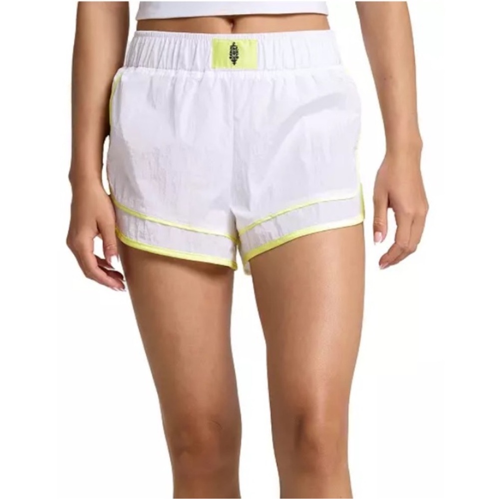 NWT FP Movement Varsity Blues Printed Shorts | White Highlighter Combo